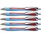 Rave Retractable Ballpoint Pen, ViscoGlide Ink, 1.4 mm, Red, Pack of 5